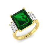 Diamond Side Stone Ring, Gemstone Diamond Ring, Luxury Ring