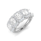 Diamond 5 Stone Emerald & Round Cut Diamond Ring | 2ct - 2.75ct | Natural & Lab