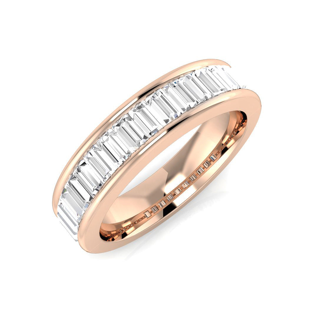 Baguette Diamond Half Eternity Ring 0.50–1.25ct | Channel Set | UK Hallmarked