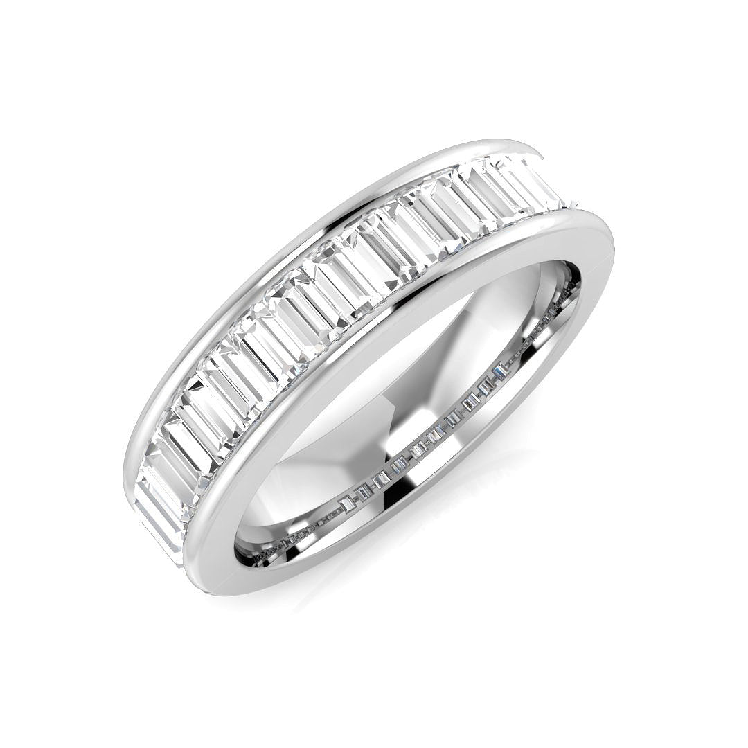 Baguette Diamond Half Eternity Ring 0.50–1.25ct | Channel Set | UK Hallmarked
