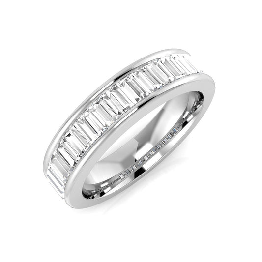 Baguette Diamond Half Eternity Ring 0.50–1.25ct | Channel Set | UK Hallmarked