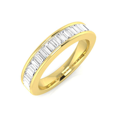 0.45-1.35ct Lab-Grown D/VVS Baguette Cut Diamond Channel Set Half Eternity Ring.