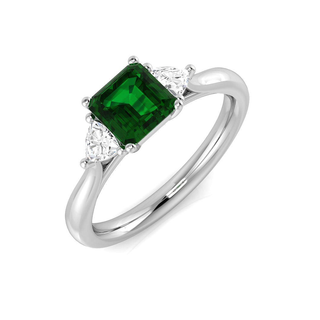 Diamond Wrexham Emerald Ring | 1.25ct | Hallmarked Gold & Platinum
