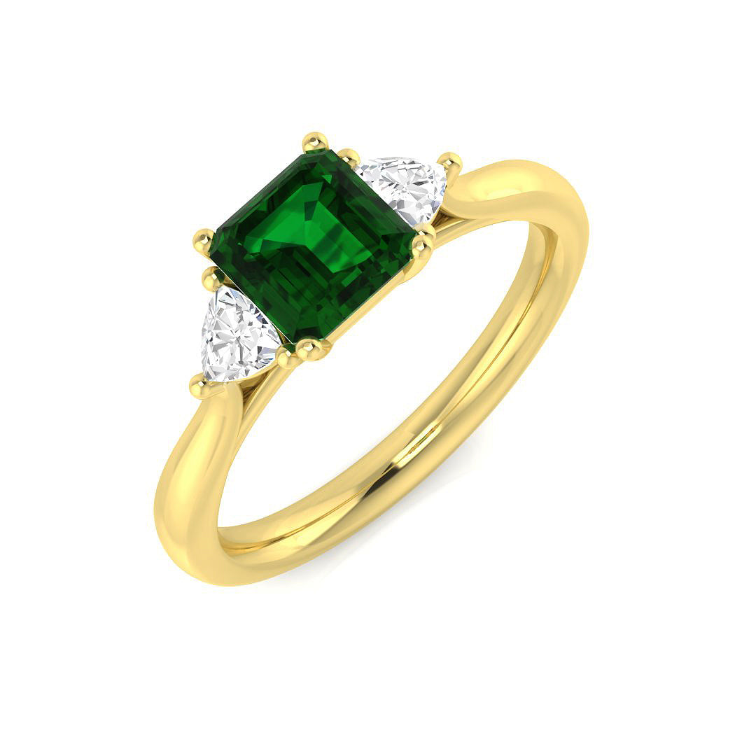 Diamond Wrexham Emerald Ring | 1.25ct | Hallmarked Gold & Platinum