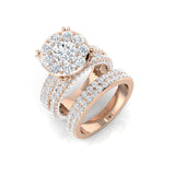 Natural Round Cut Diamond Prong Set Cluster Ring.