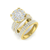 Natural Round Cut Diamond Prong Set Cluster Ring.