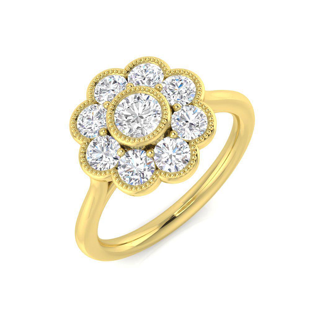 0.98Ct Lab Grown Diamond Ring in 9k Yellow Gold