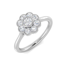 0.50Carat DE/VS Lab Grown Diamond Wedding Ring 9k White Gold Ready To Ship