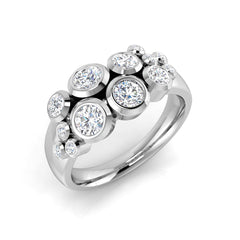 0.80Carat D-E/VS Lab Grown Diamond Bubble Rings Wedding Ring 9k White Gold Ready To Ship
