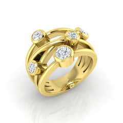 1.00Carat D-E/VS Lab Grown Diamond Bubble Rings Wedding Ring 9k Yellow Gold Ready To Ship