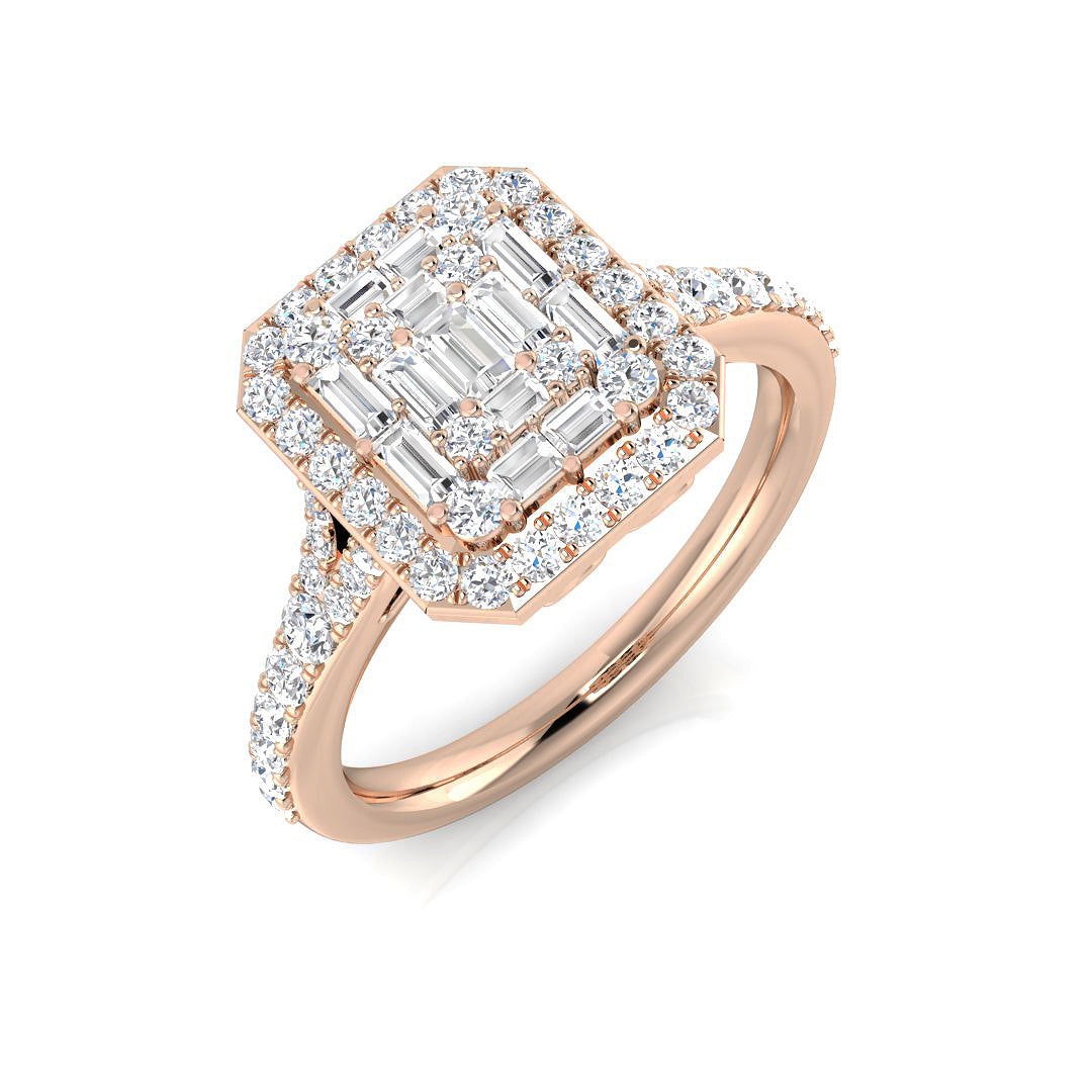 Diamond kubbury Baguette & Brilliant Ring | 0.5ct