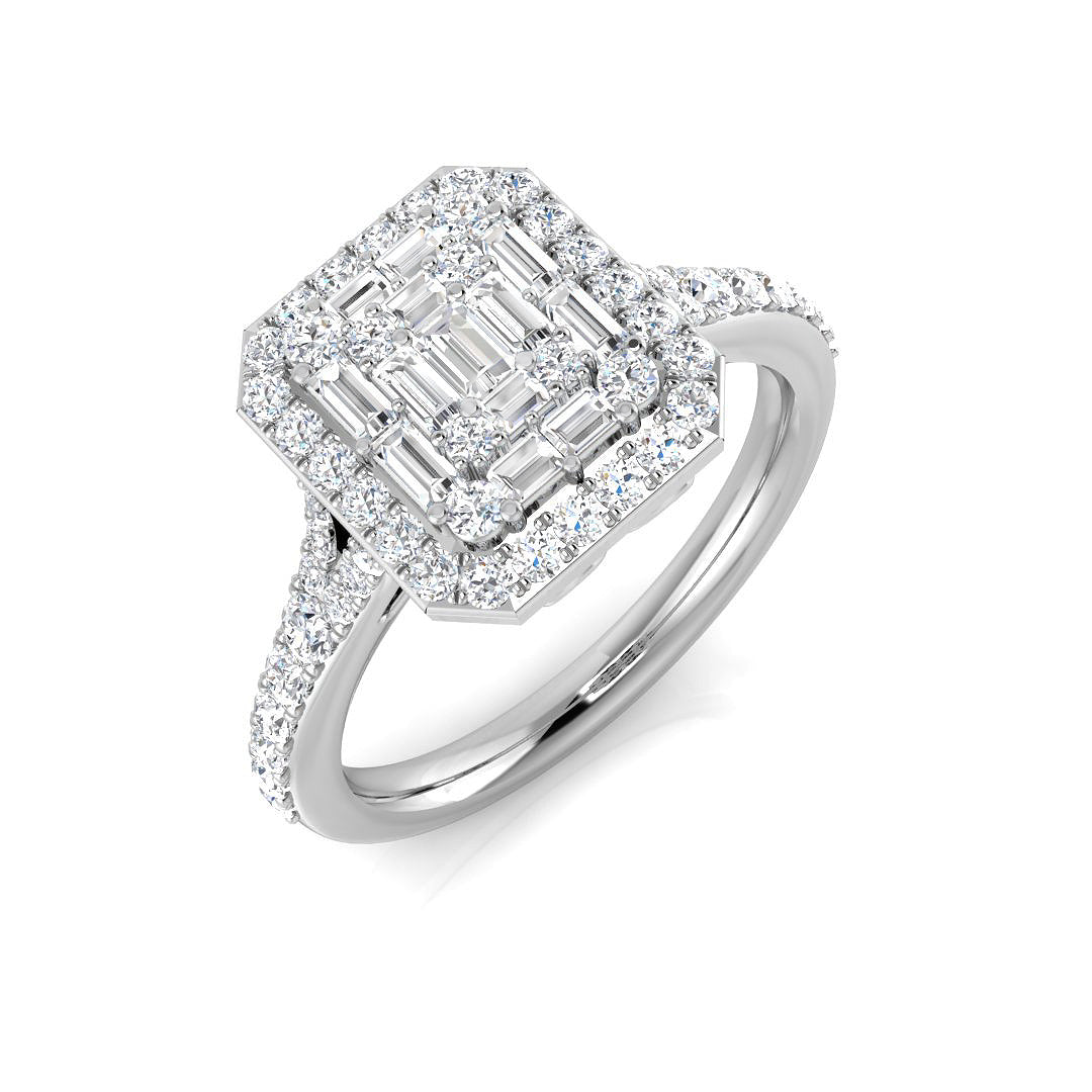 Diamond kubbury Baguette & Brilliant Ring | 0.5ct