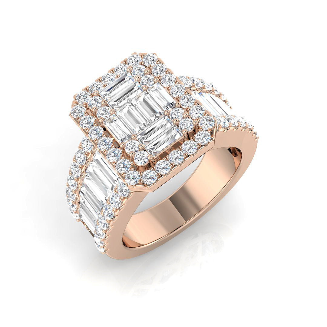 Diamond kwibdob Baguette & Brilliant Ring | 2.25ct