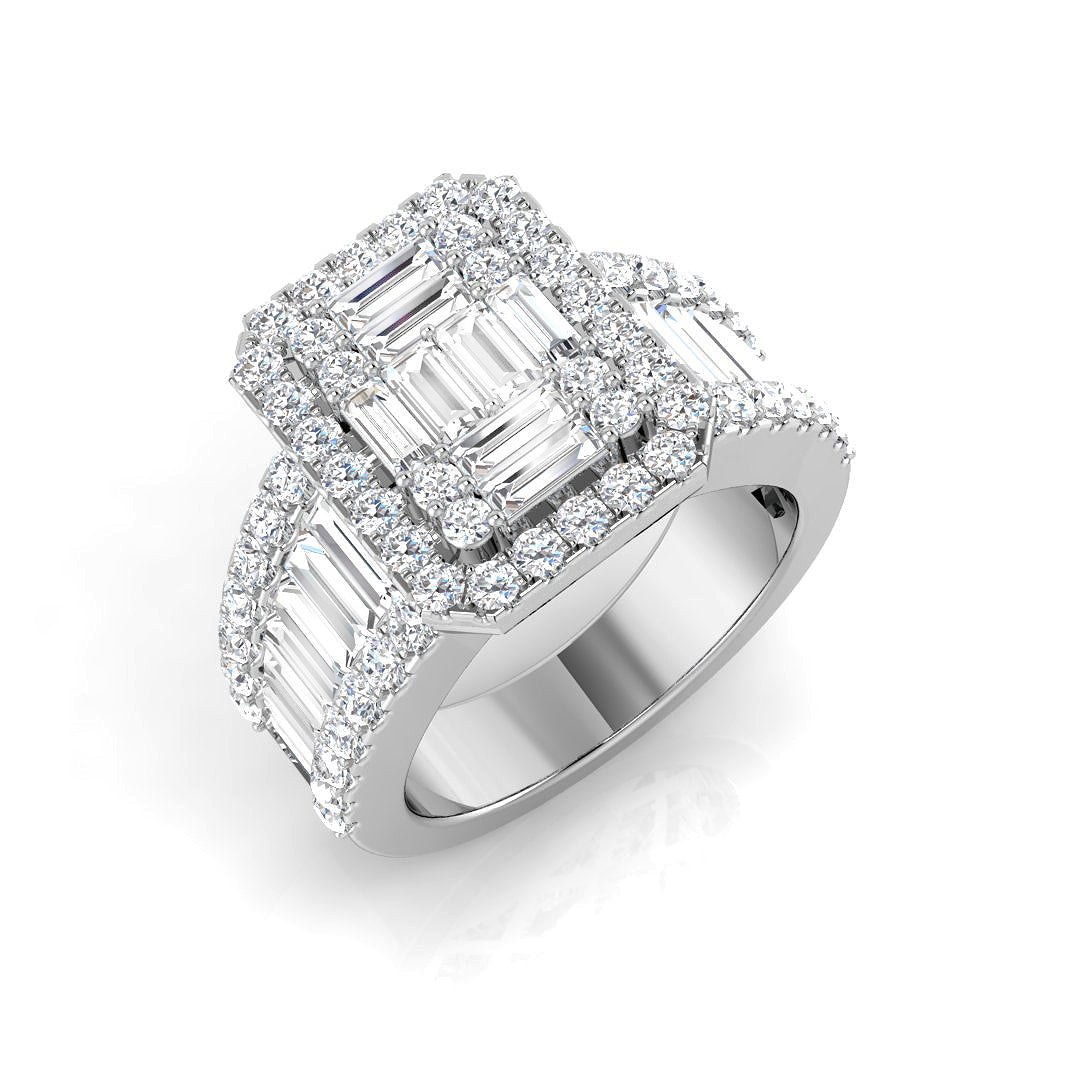 Diamond kwibdob Baguette & Brilliant Ring | 2.25ct