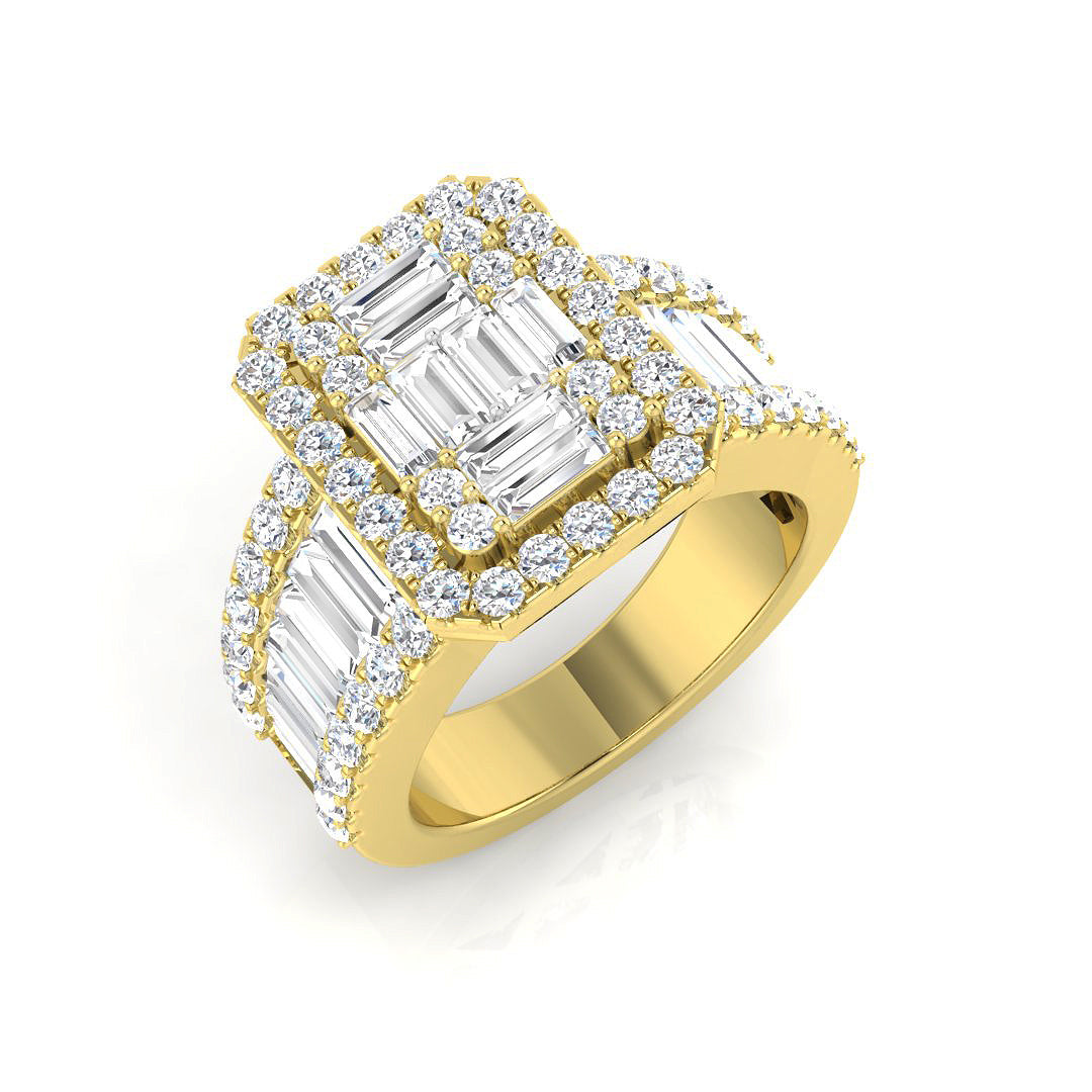 Diamond kwibdob Baguette & Brilliant Ring | 2.25ct