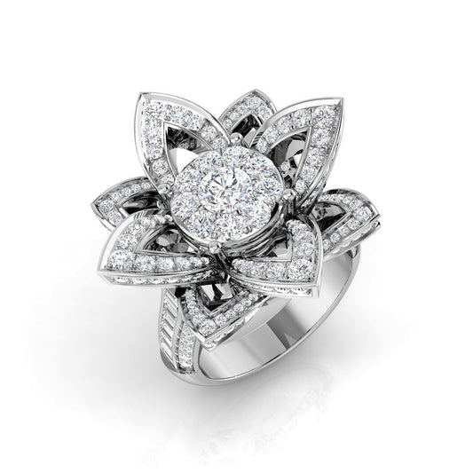 Floral Diamond Cluster Ring 2.25ct | Multi Petal Statement Design | UK Hallmarked