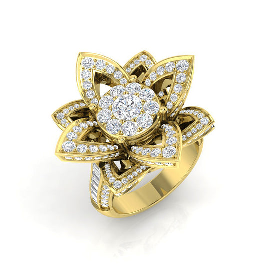Floral Diamond Cluster Ring 2.25ct | Multi Petal Statement Design | UK Hallmarked