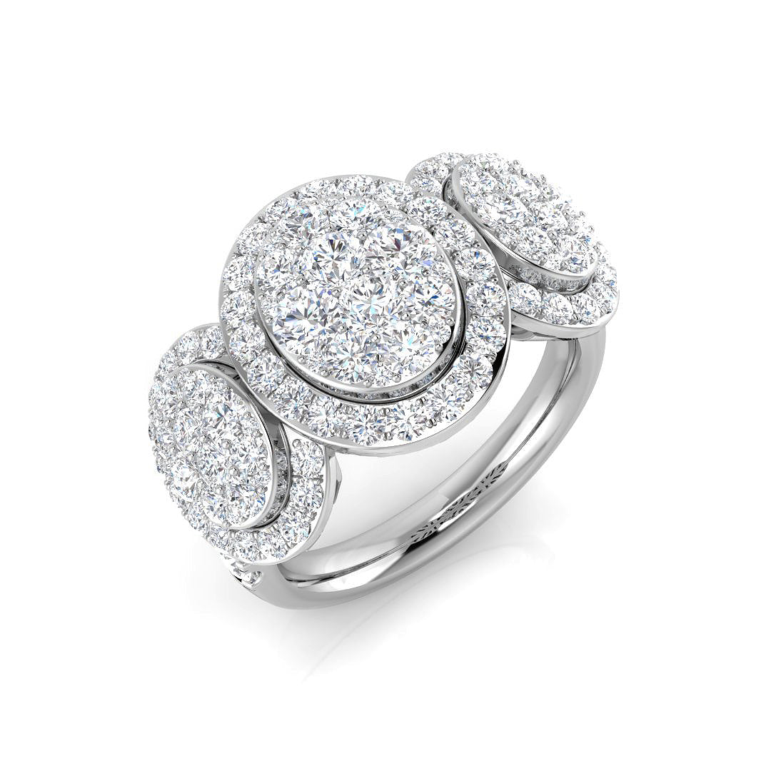 Diamond Oxford Pave Ring | 1.75ct | Hallmarked Gold & Platinum