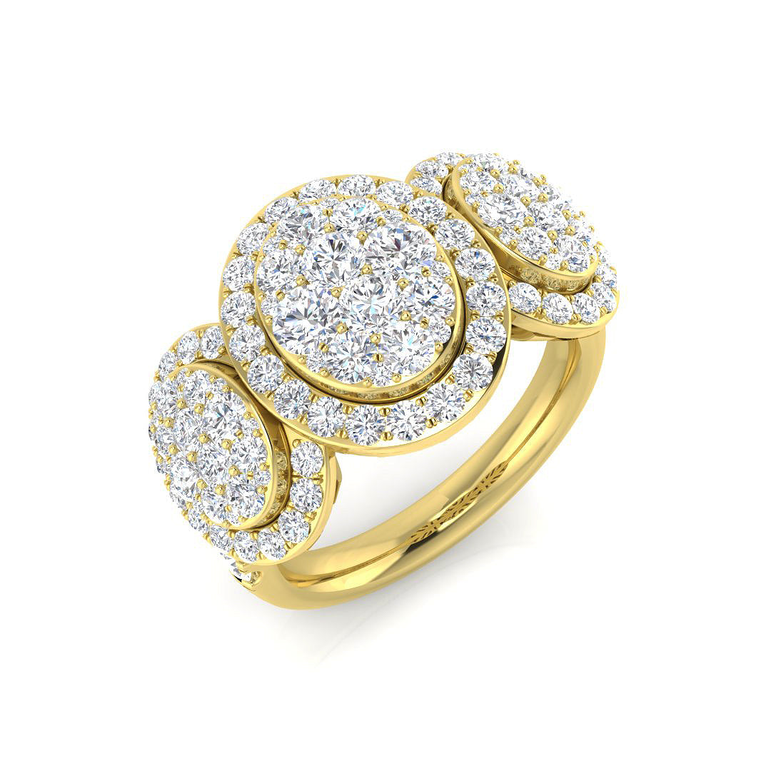 Diamond Oxford Pave Ring | 1.75ct | Hallmarked Gold & Platinum