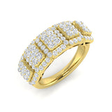 Luxury Round Diamond Pavé Eternity Ring Cluster Design UK