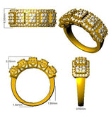 Luxury Round Diamond Pavé Eternity Ring Cluster Design UK