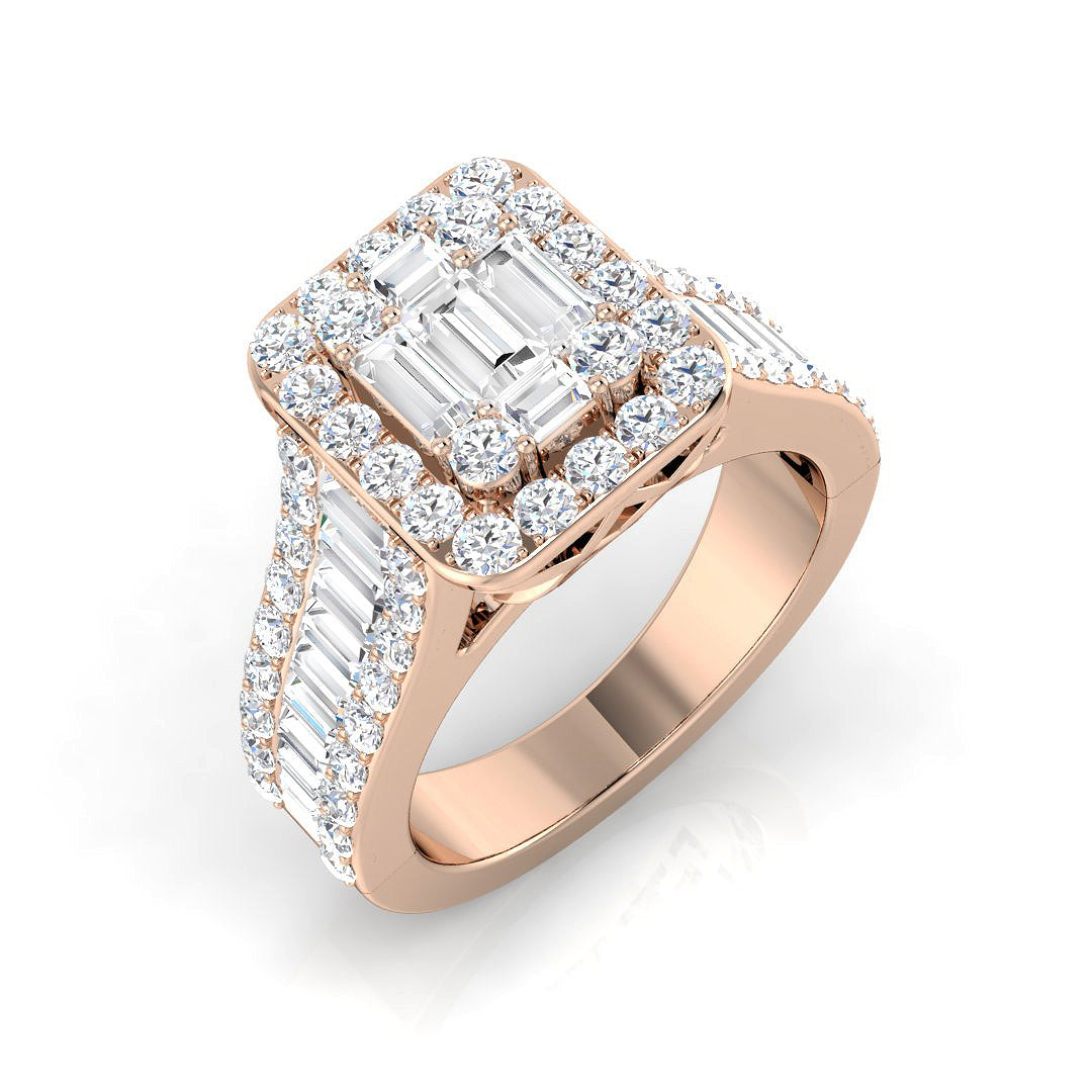Diamond Bloomkbury Baguette & Brilliant Ring | 1.25ct - 2ct