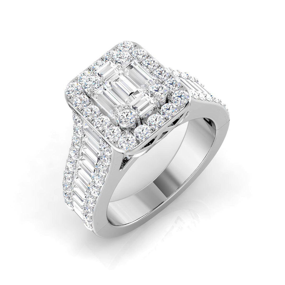 Diamond Bloomkbury Baguette & Brilliant Ring | 1.25ct - 2ct