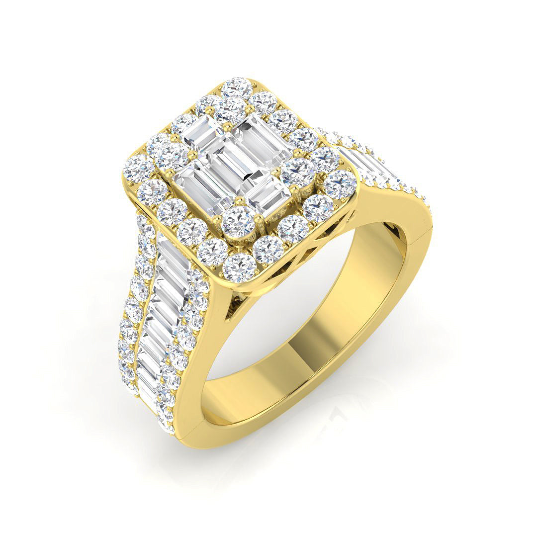 Diamond Bloomkbury Baguette & Brilliant Ring | 1.25ct - 2ct