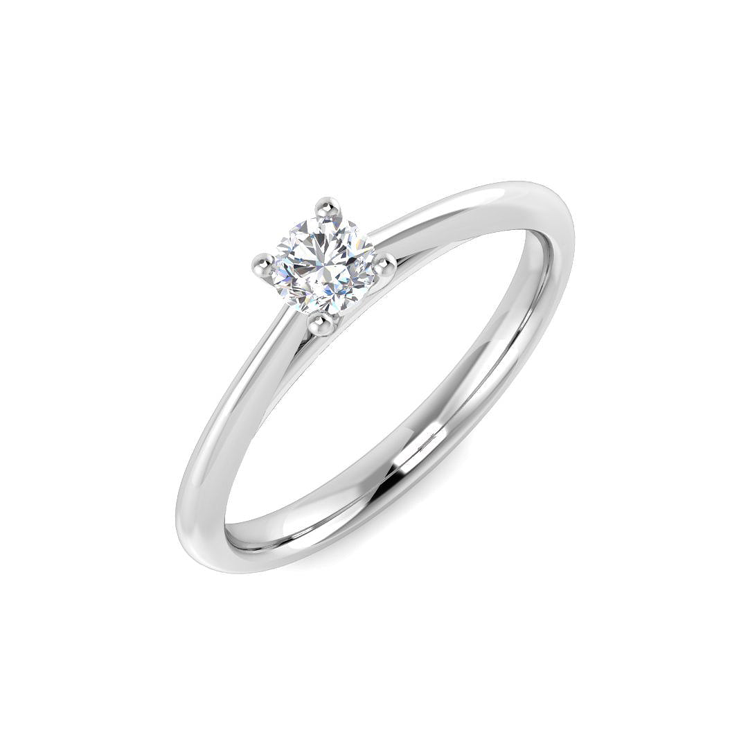 0.20 Ct D-E/VS Lab Grown Diamond Solitaire Ring 950 Platinum Ready To Ship