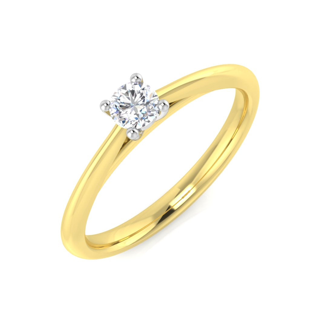 0.18Ct Lab Grown Diamond Ring in 18k Two Tone | Ring Size - M