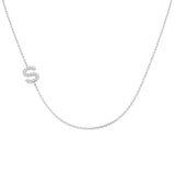 Diamond Sideways Initial  Necklace
