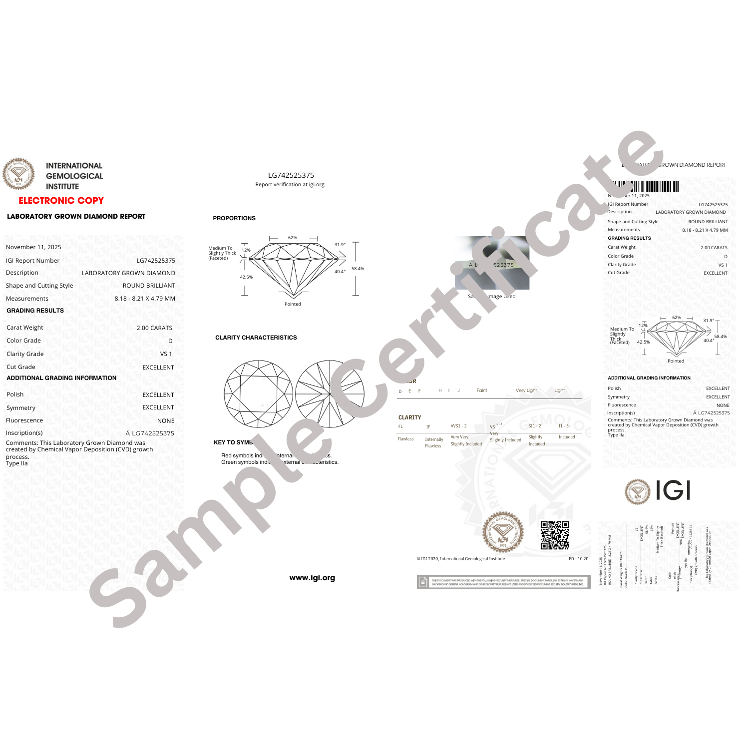 Boucles d'oreilles solitaire en platine, serties d'un diamant rond de 4,00 carats cultivé en laboratoire et certifié IGI.