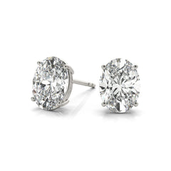 Secure Push Back Lab Diamond Earrings, Everyday Luxury Oval Lab Diamond Studs
