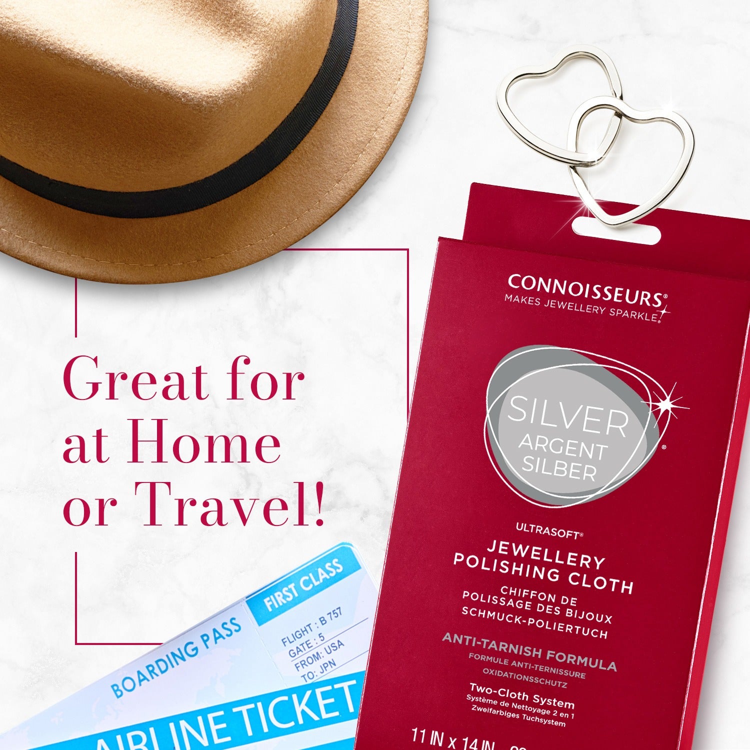 Silver watch cleaning cloth with anti-tarnish protection