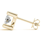 Stud Earrings with Lab Grown Round Diamond Tension Set