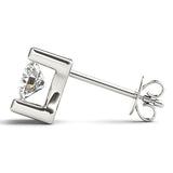 Lab-Grown Diamond Stud Earrings For Women, Round Brilliant Cut Tension Set , D Color VVS Top Quality