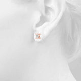 Stud Earrings with Lab Grown Round Diamond Tension Set