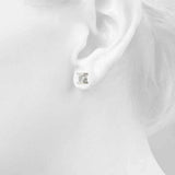 Stud Earrings with Lab Grown Round Diamond Tension Set