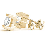 Stud Earrings with Lab Grown Round Diamond Tension Set