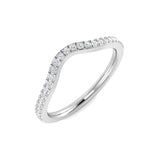 Slim diamond wishbone ring with micro set stones