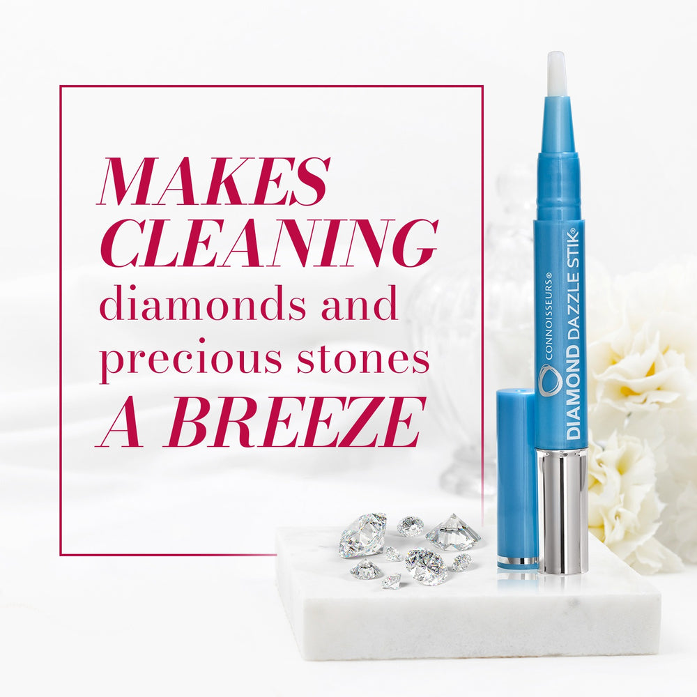 Soft brush diamond cleaner reaching behind stone settings