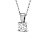 Round Claw Set Lab Grown Diamond Pendant in 18K White Gold – UK Hallmarked