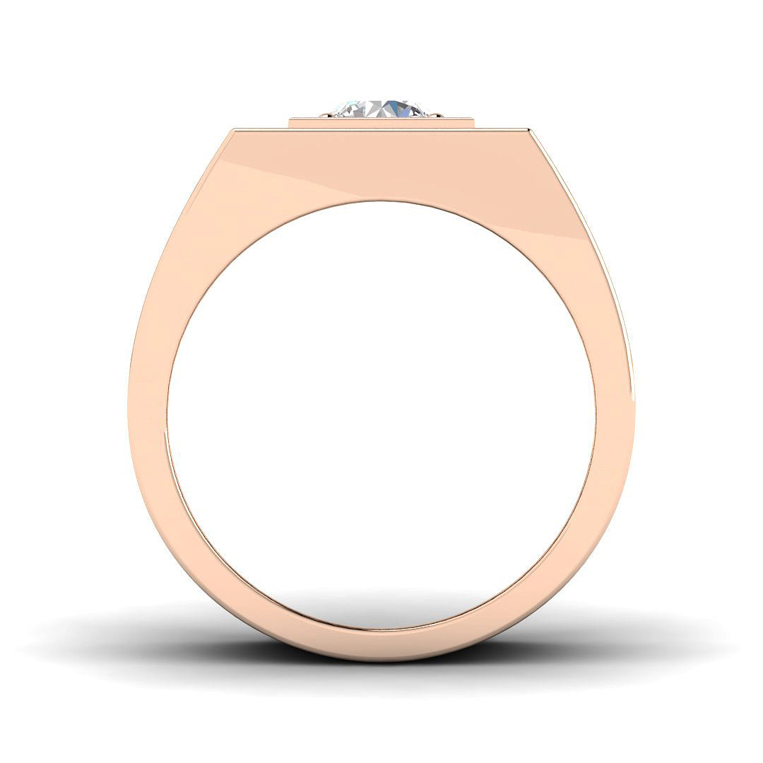 Sophisticated men’s white gold diamond halo ring