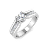 Split Shoulder Diamond Solitaire Ring