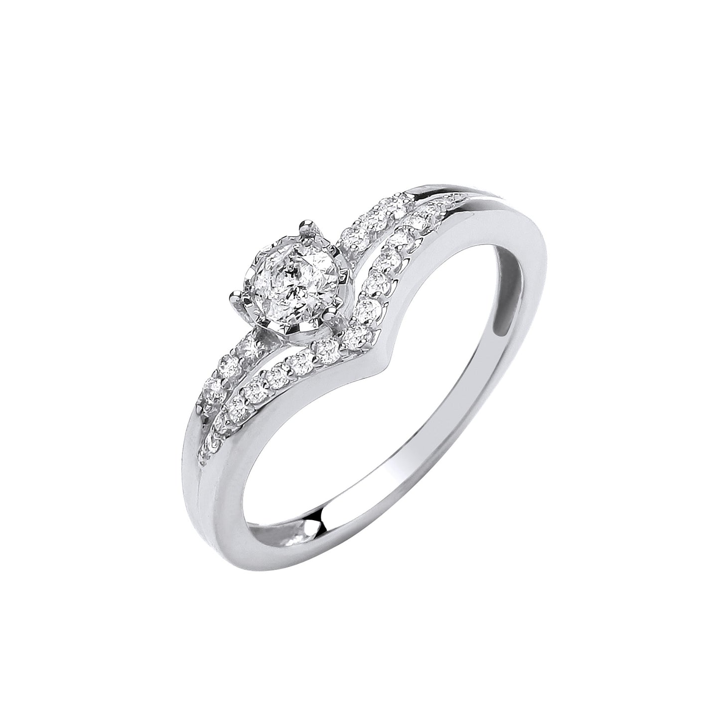 0.33ct Split Shank Engagement Ring Available in White Gold