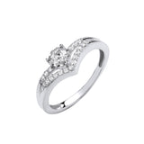 0.50Ct Round Cut Lab Diamond Split Shank Halo Ring in White Gold