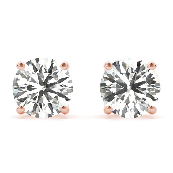 D/VVS Lab-Grown Diamond Stud Earrings For Women, Round Brilliant Cut Martini Prong Setting