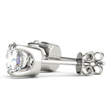 Lab-Grown Diamond Stud Earrings For Women, Round Brilliant Cut Martini Prong Setting