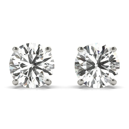 D/VVS Lab-Grown Diamond Stud Earrings For Women, Round Brilliant Cut Martini Prong Setting