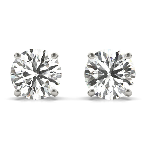 Lab-Grown Diamond Stud Earrings For Women, Round Brilliant Cut Martini Prong Setting